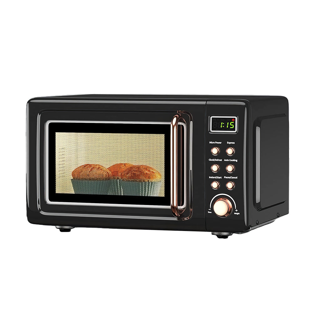 Retro 0.7 Cu Ft Microwave Oven, 700W, 5 Power Levels, LED Display