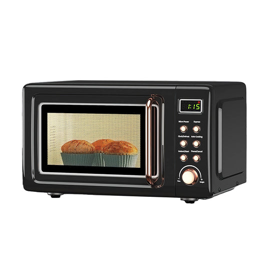 Retro 0.7 Cu Ft Microwave Oven, 700W, 5 Power Levels, LED Display