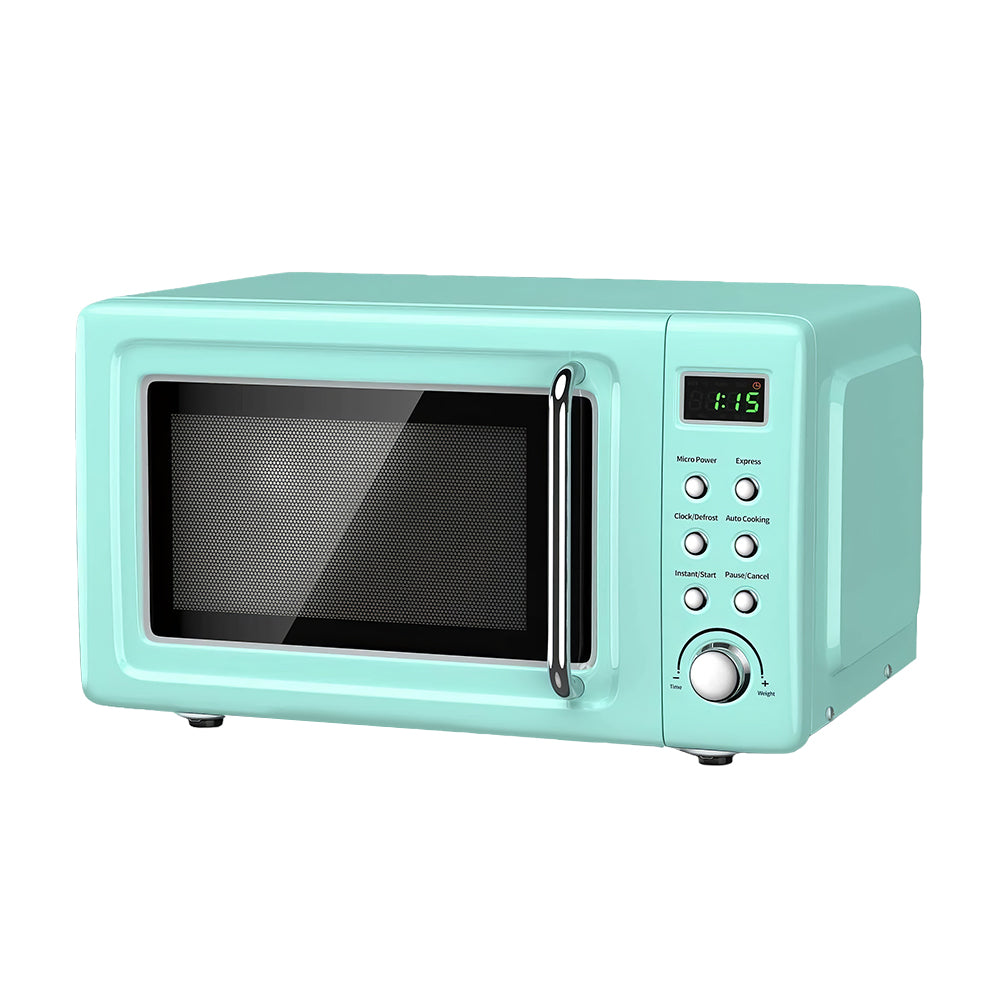 0.7 Cu Ft Retro Microwave Oven, 700W with 8 Cooking Programs & Child Lock