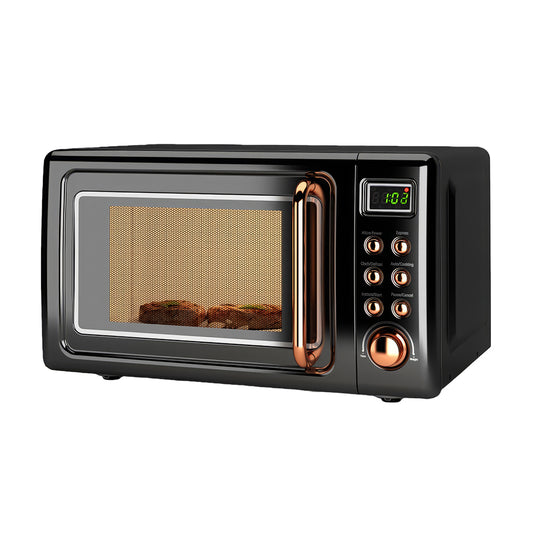 0.7 Cu Ft Retro Microwave Oven, 700W with 8 Cooking Programs & Child Lock