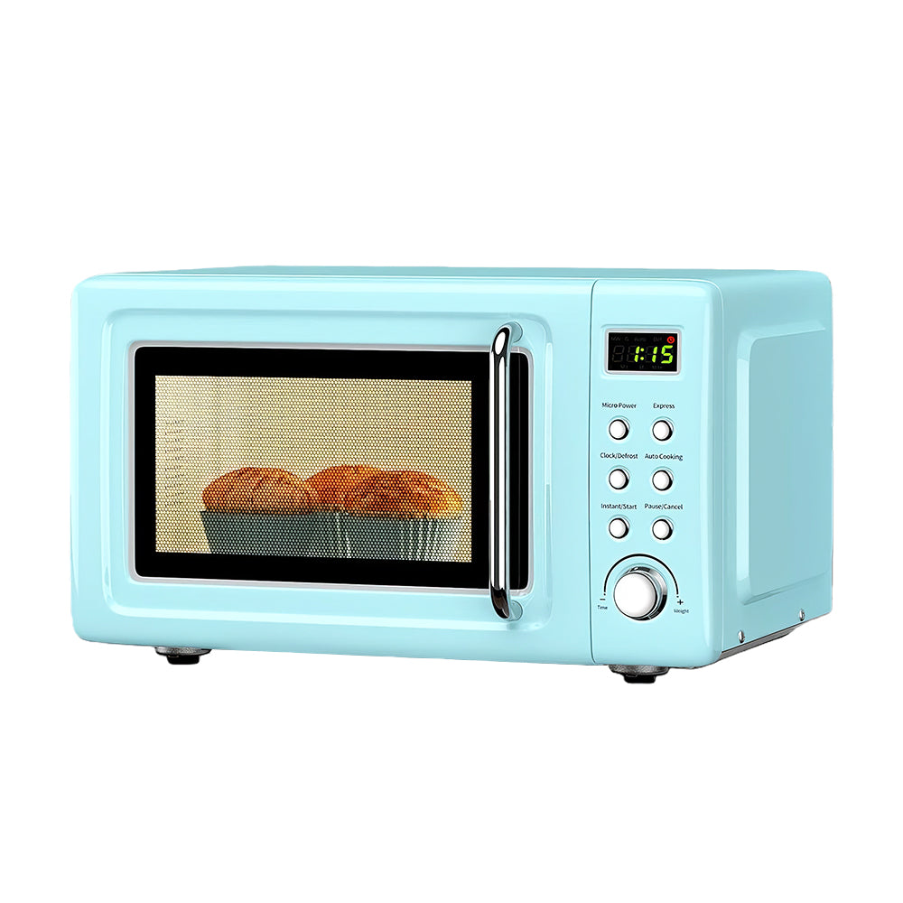 Retro 0.7 Cu Ft Microwave Oven, 700W, 5 Power Levels, LED Display