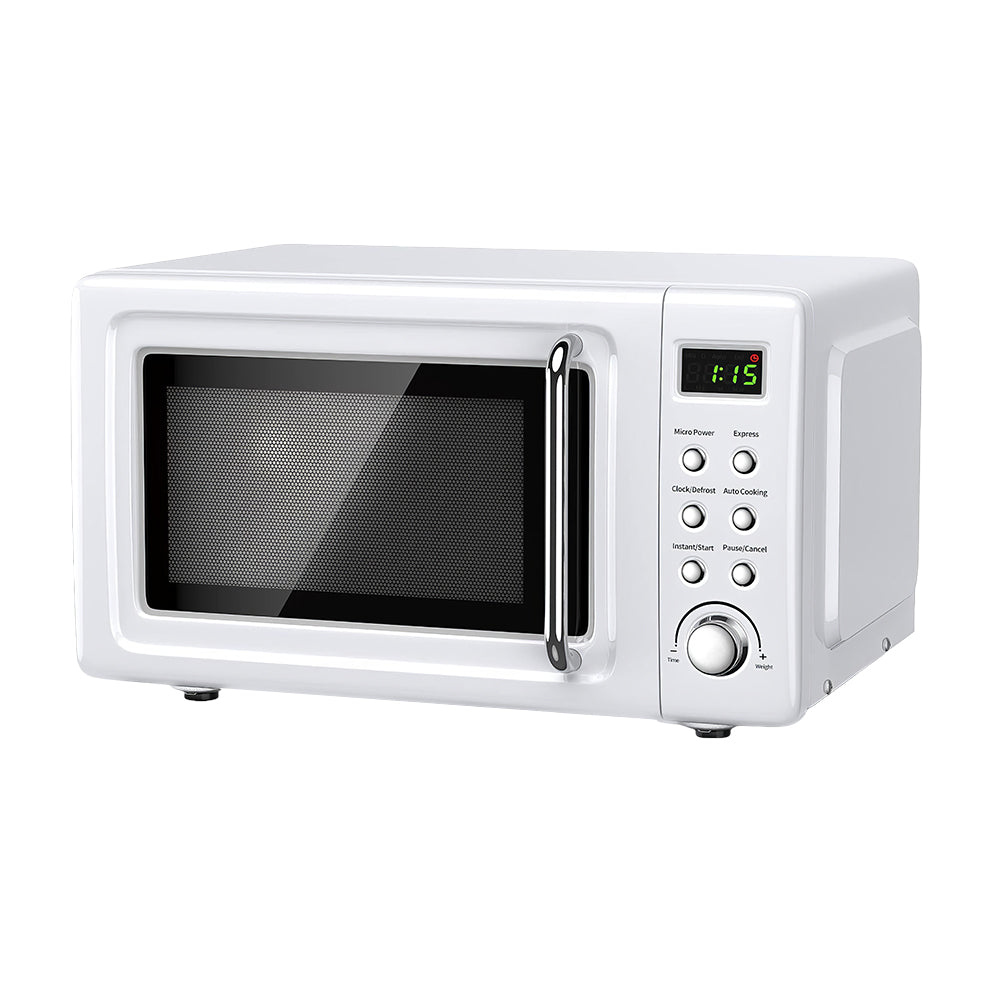 0.7 Cu Ft Retro Microwave Oven, 700W with 8 Cooking Programs & Child Lock