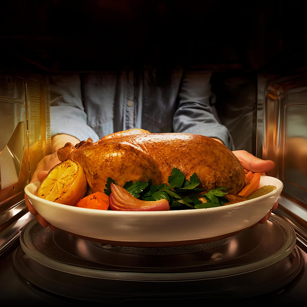 1.1 Cu Ft 1000W Stainless Steel Microwave, 6 Auto Menus, Eco Mode