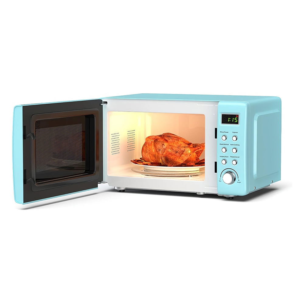 0.7 Cu Ft Retro Microwave Oven, 700W with 8 Cooking Programs & Child Lock