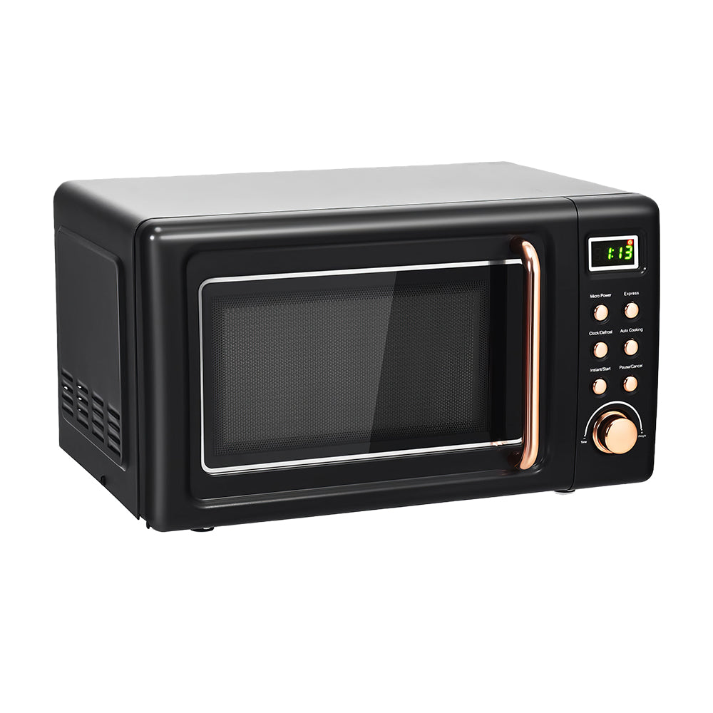 Retro 0.7 Cu Ft Microwave Oven, 700W, 5 Power Levels, LED Display