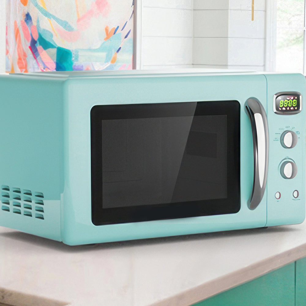 Retro Countertop Microwave Oven, 0.9 Cu Ft, 900W with Auto Cook & Child Lock