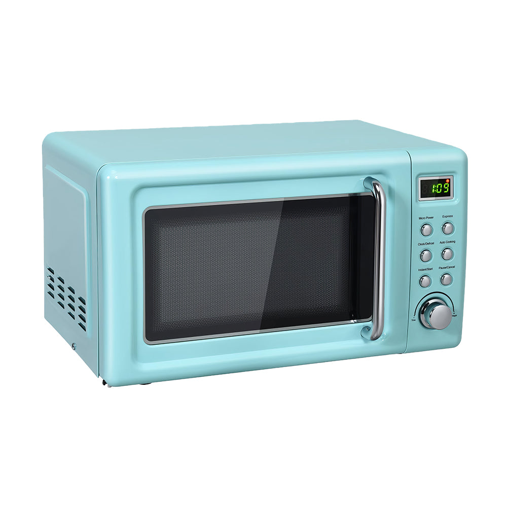Retro 0.7 Cu Ft Microwave Oven, 700W, 5 Power Levels, LED Display