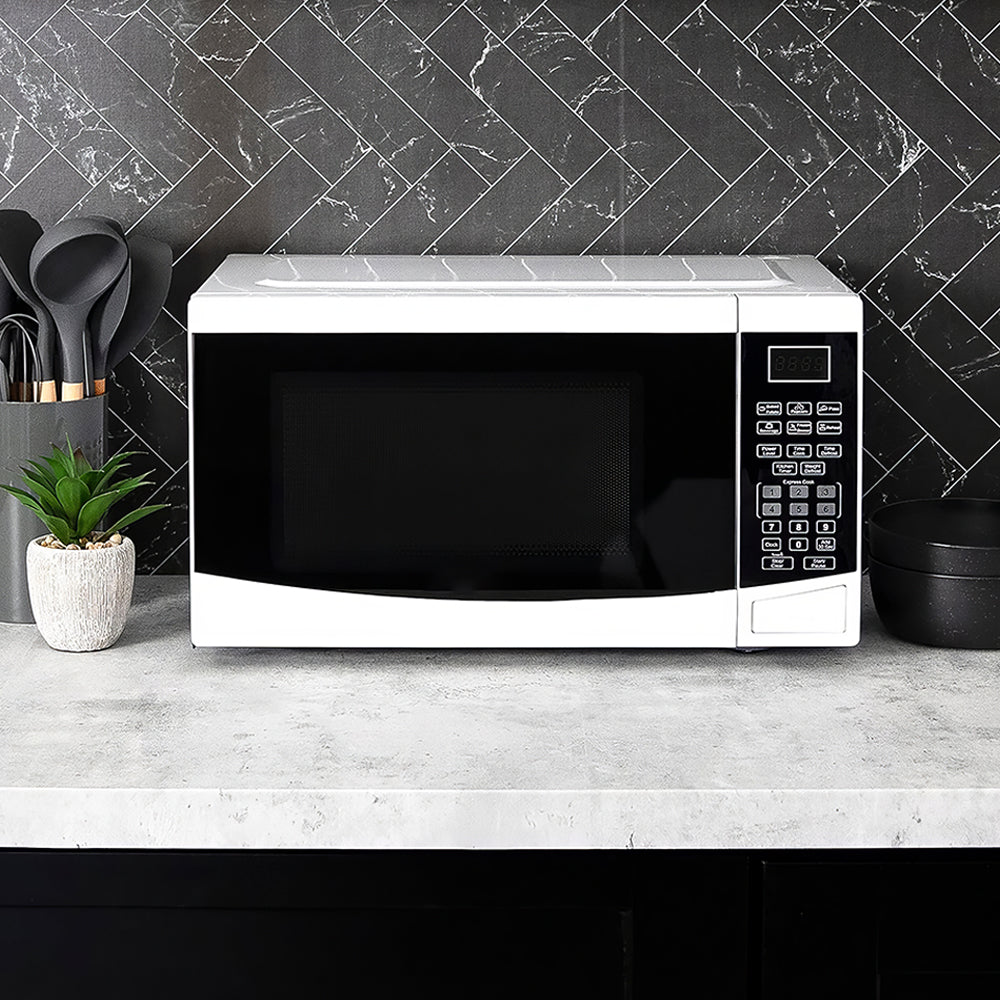 900W Microwave Oven, 0.9 Cu Ft, 10 Power Levels & 6 Pre-Set Functions