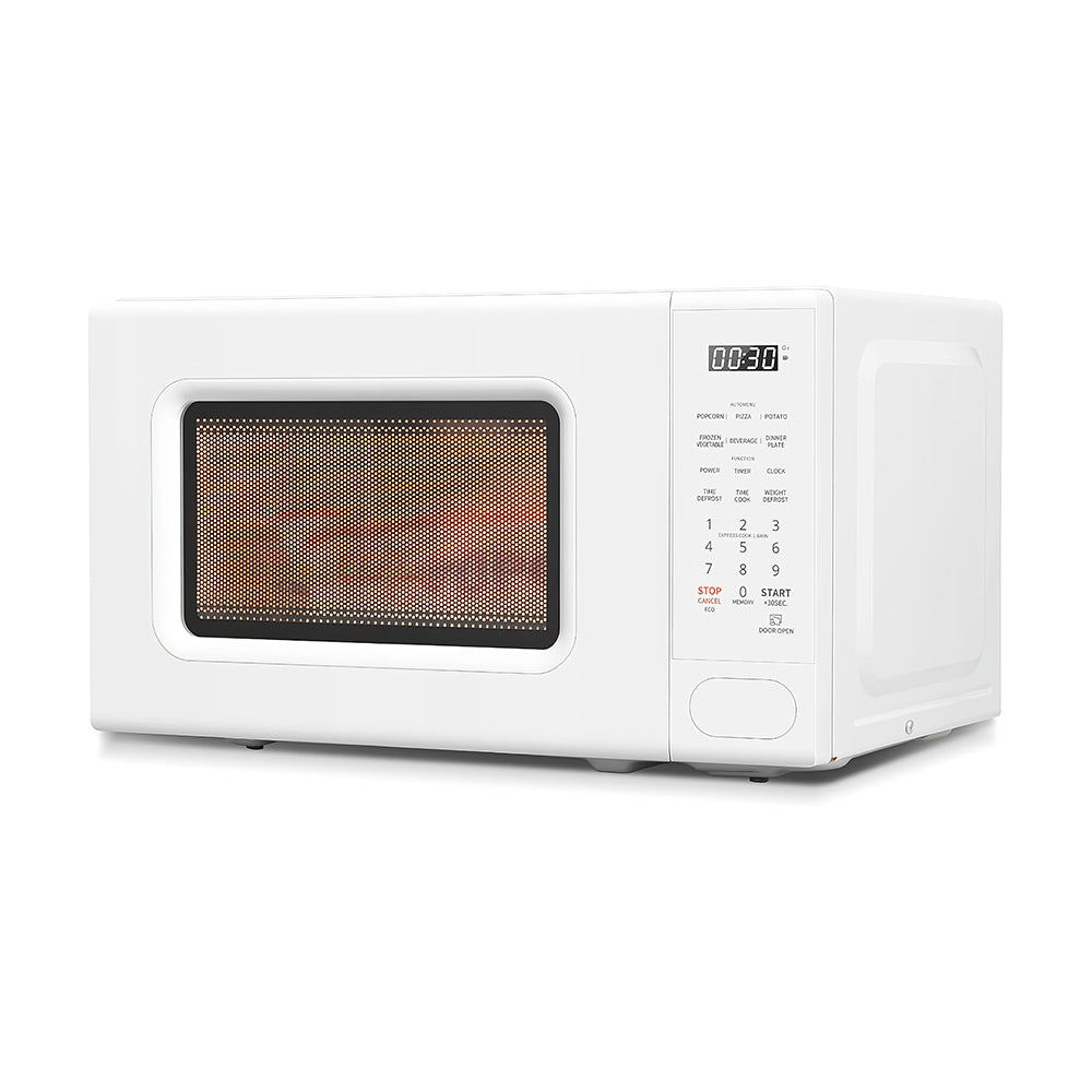 Retro 0.7 Cu Ft Microwave, 700W, 9 Preset Menus, LED Display, Compact